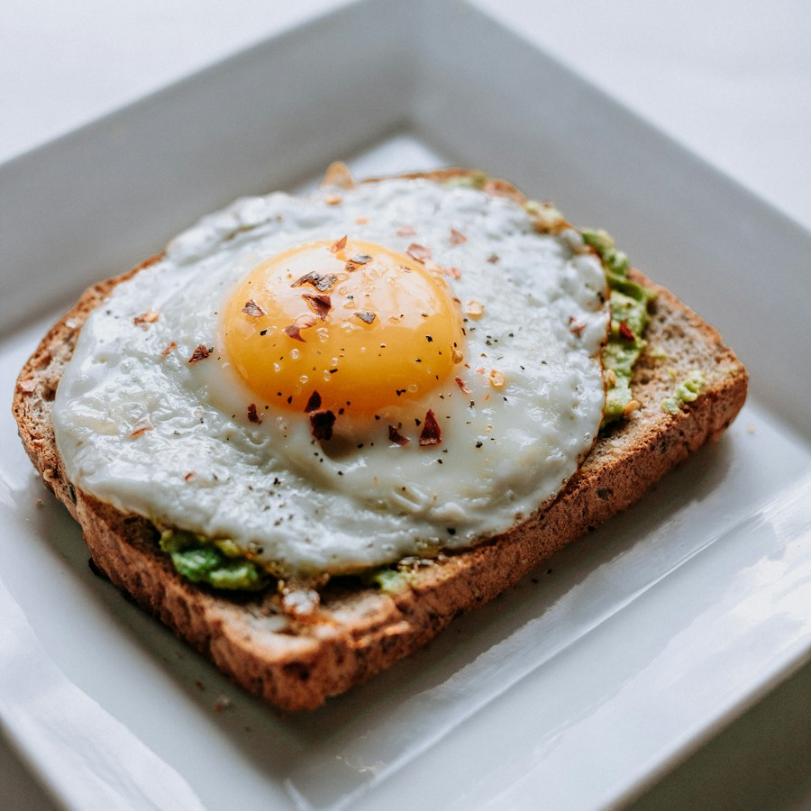 Fresh breakfast with eggs and toast